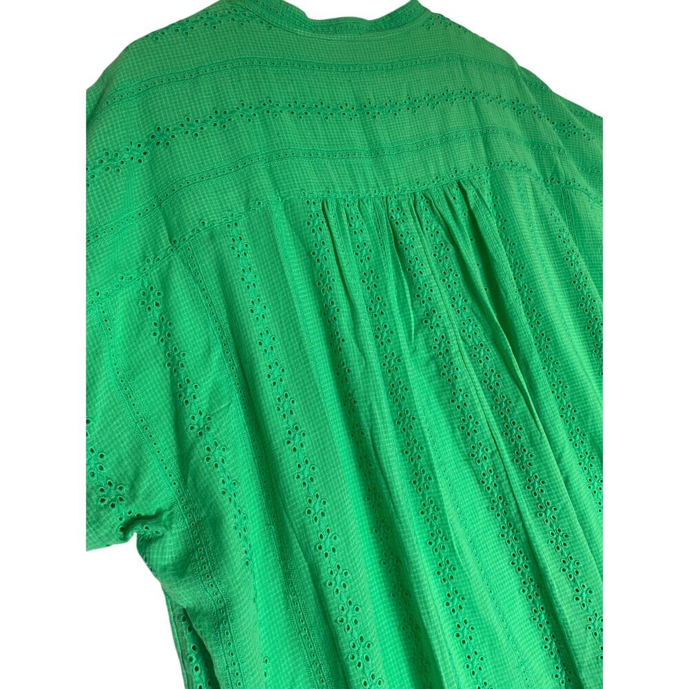 Lane Bryant NWT Green Embroidered Eyelet Blouse-Size 22 - Picture 7 of 10